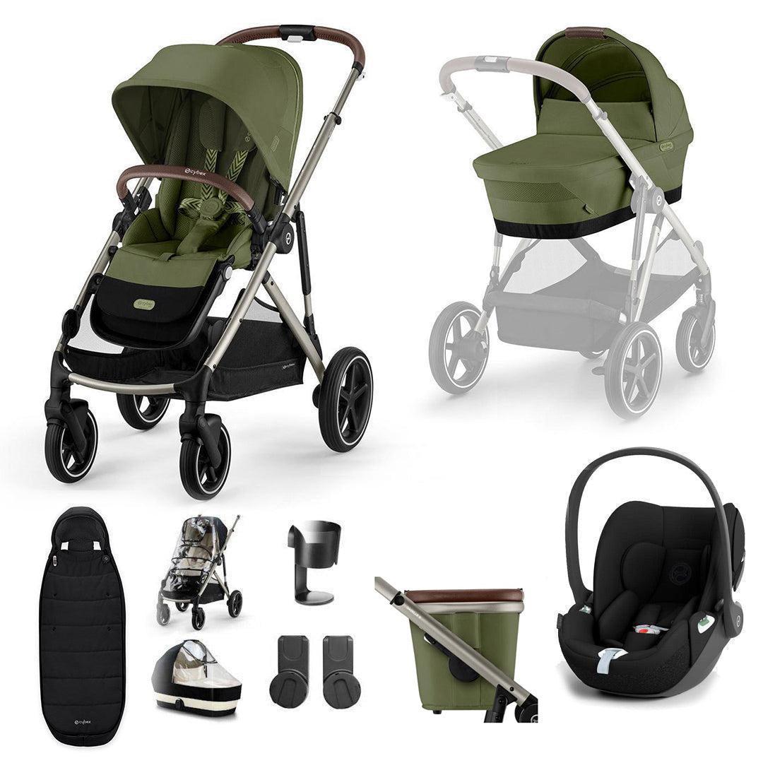 CYBEX Gazelle S + Cloud T Travel System-Travel Systems-Moon Black-No Base | Natural Baby Shower