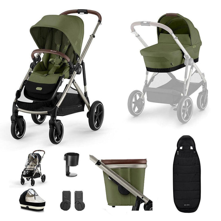 CYBEX Gazelle S Essential Pushchair Bundle-Stroller Bundles-Almond Beige-No Footmuff | Natural Baby Shower