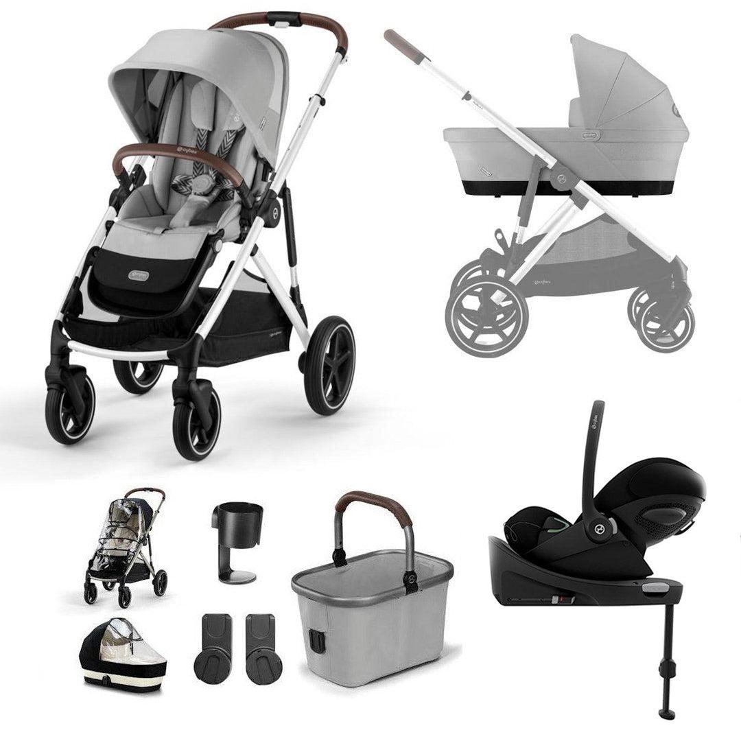 CYBEX Gazelle S + Cloud G Luxury Bundle - Lava Grey-Travel Systems-Lava Grey-No Footmuff | Natural Baby Shower