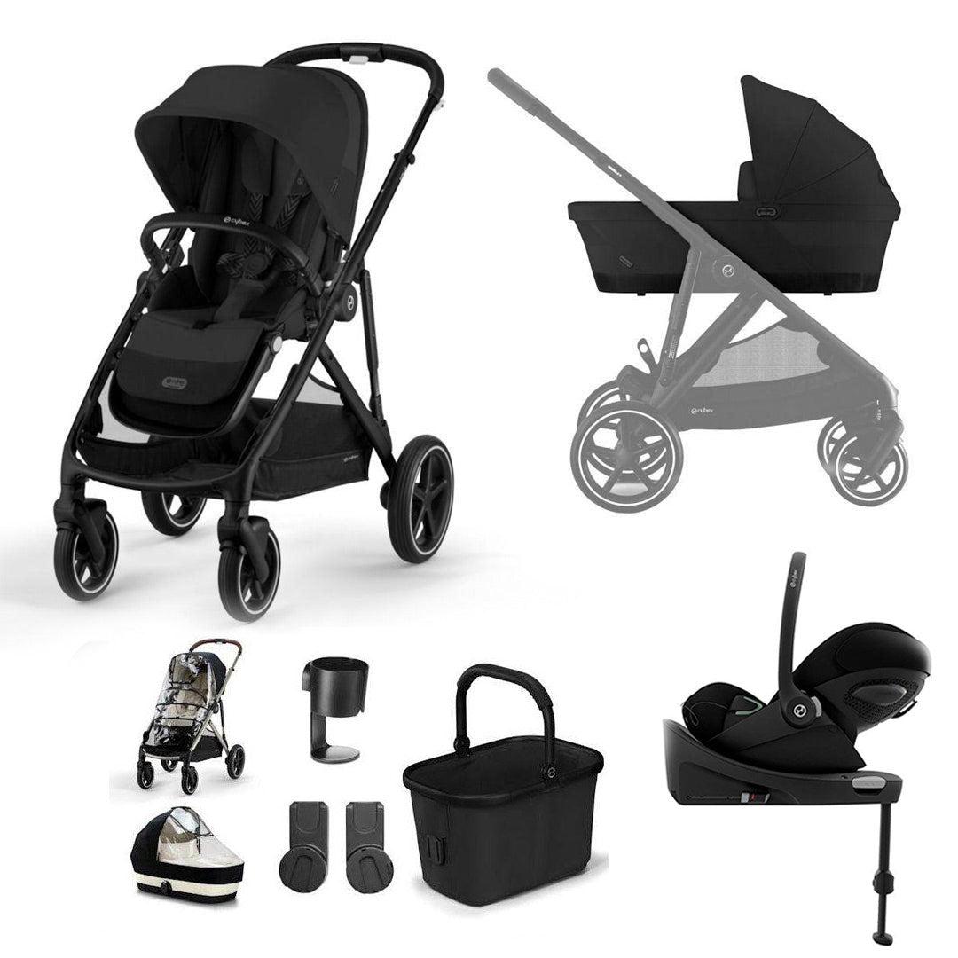 CYBEX Gazelle S + Cloud G Luxury Bundle - Moon Black-Travel Systems-Moon Black-No Footmuff | Natural Baby Shower