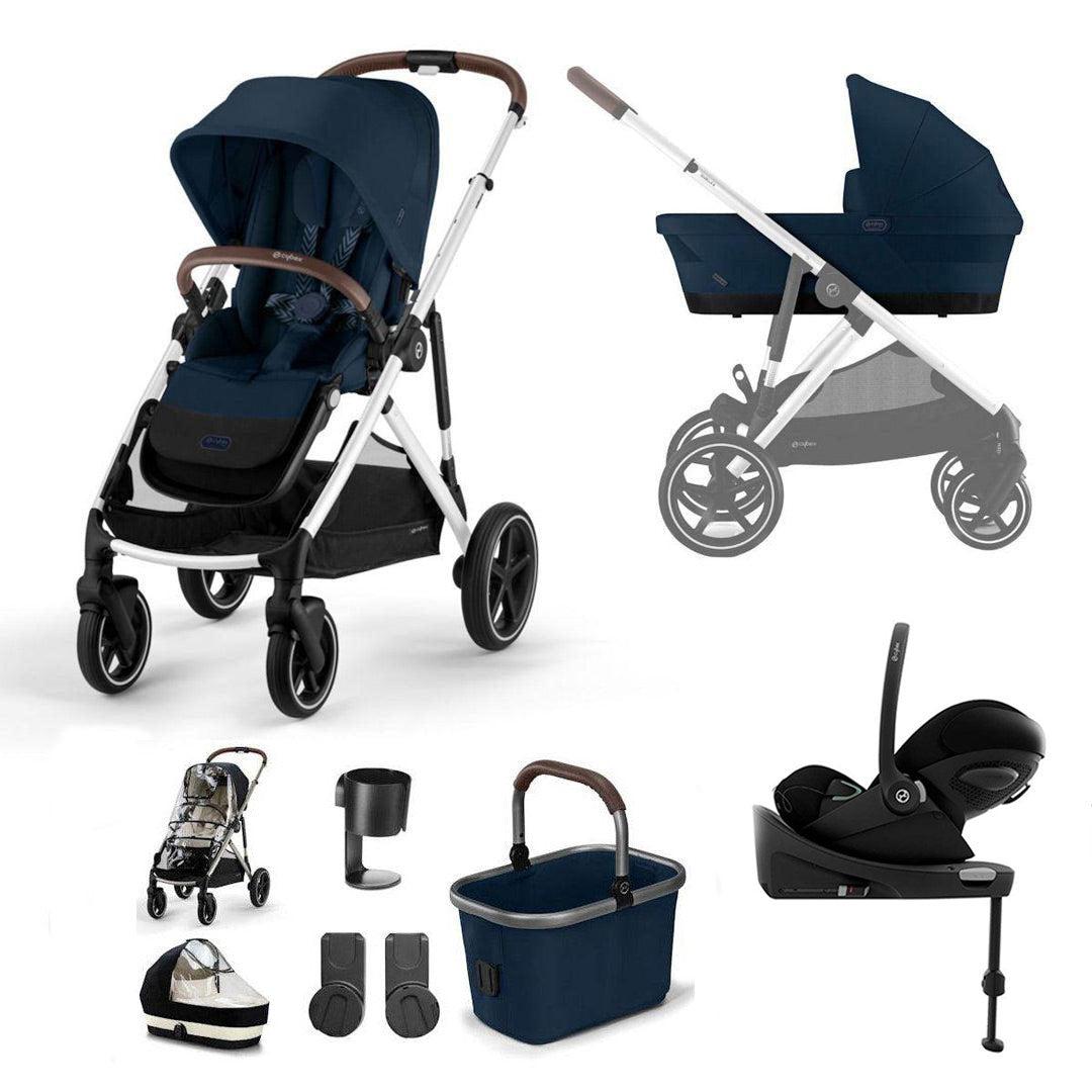 CYBEX Gazelle S + Cloud G Luxury Bundle - Ocean Blue-Travel Systems-Ocean Blue-No Footmuff | Natural Baby Shower