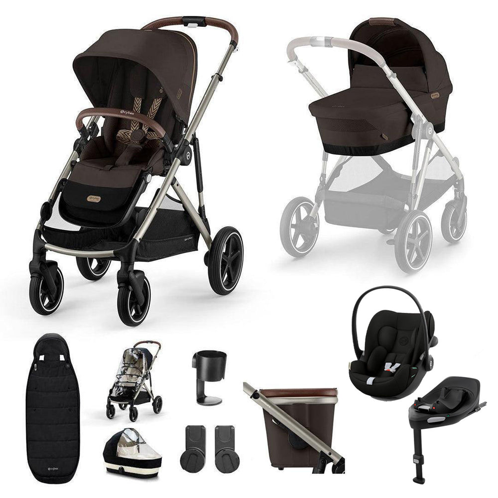 CYBEX Gazelle S + Cloud G3 Travel System-Travel Systems-Chocolate Brown-With Base | Natural Baby Shower