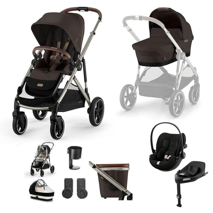 CYBEX Gazelle S + Cloud G3 Travel System-Travel Systems-Chocolate Brown-With Base | Natural Baby Shower