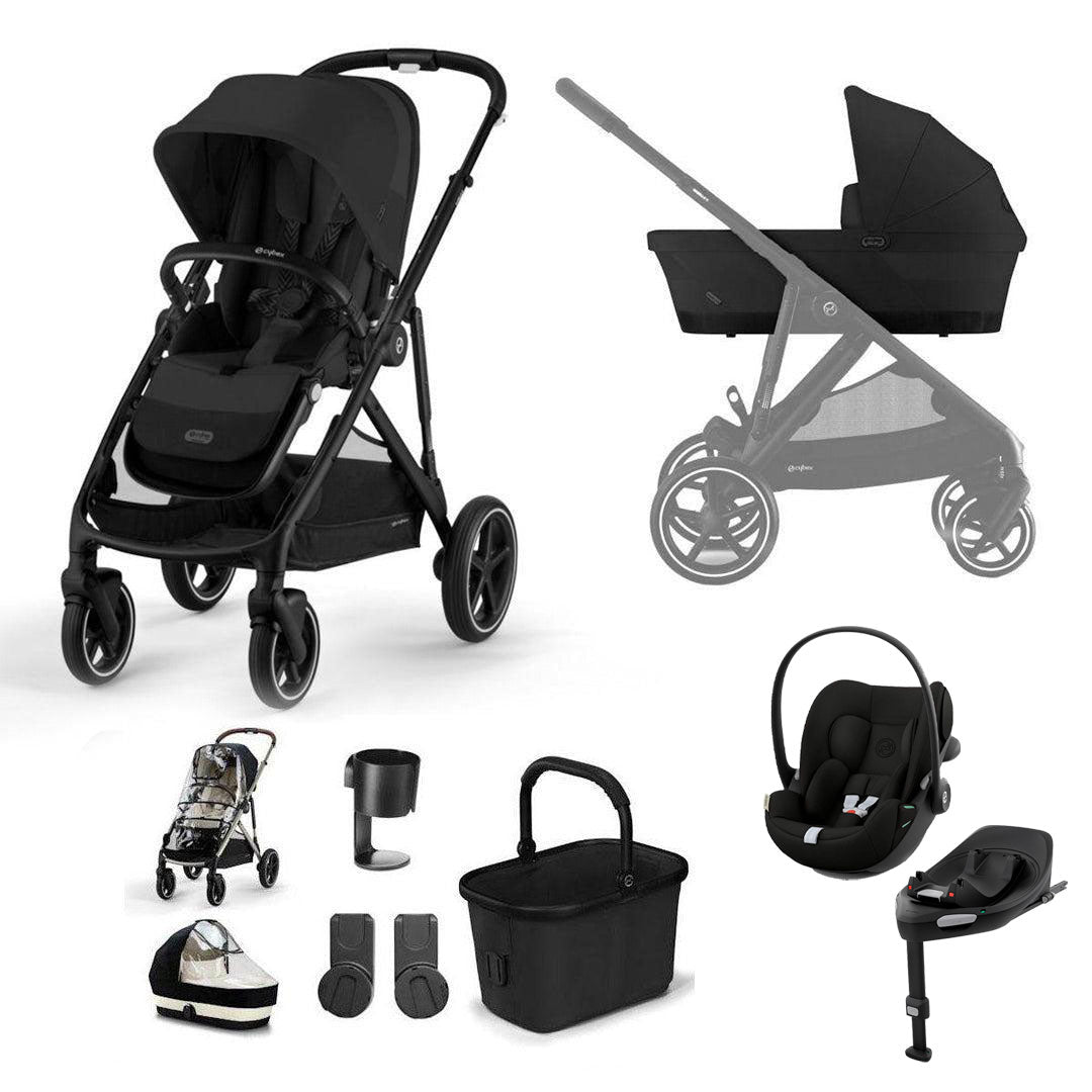CYBEX Gazelle S + Cloud G3 Travel System-Travel Systems-Moon Black-With Base | Natural Baby Shower