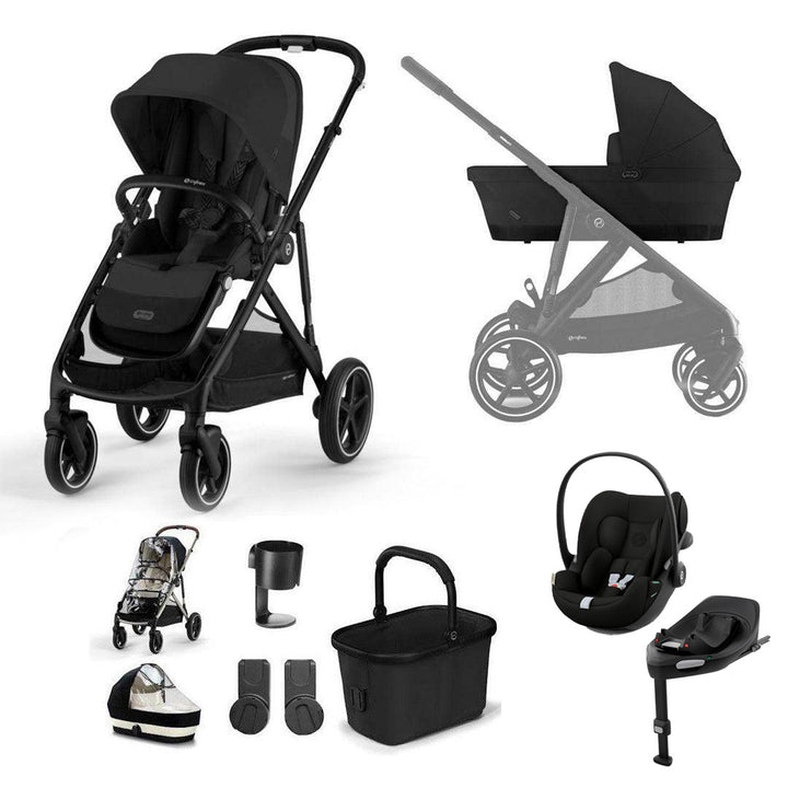 CYBEX Gazelle S + Cloud G3 Travel System-Travel Systems-Moon Black-With Base | Natural Baby Shower