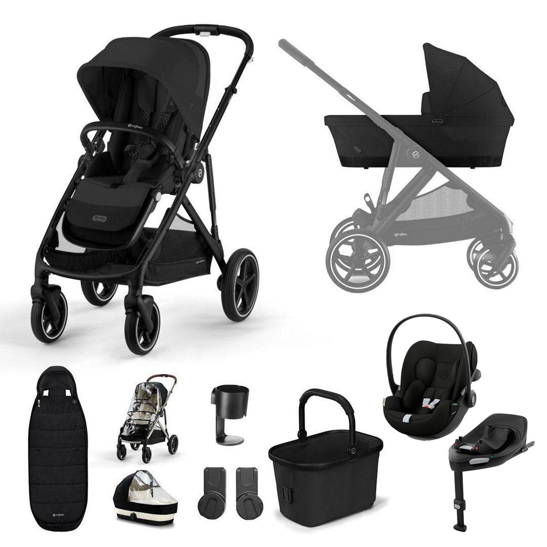 CYBEX Gazelle S + Cloud G3 Travel System-Travel Systems-Moon Black-With Base | Natural Baby Shower