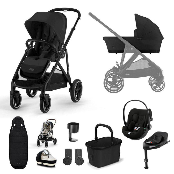 CYBEX Gazelle S + Cloud G3 Travel System-Travel Systems-Moon Black-With Base | Natural Baby Shower
