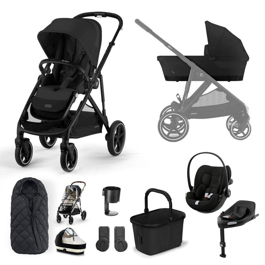 CYBEX Gazelle S + Cloud G3 Travel System-Travel Systems-Moon Black-With Base | Natural Baby Shower