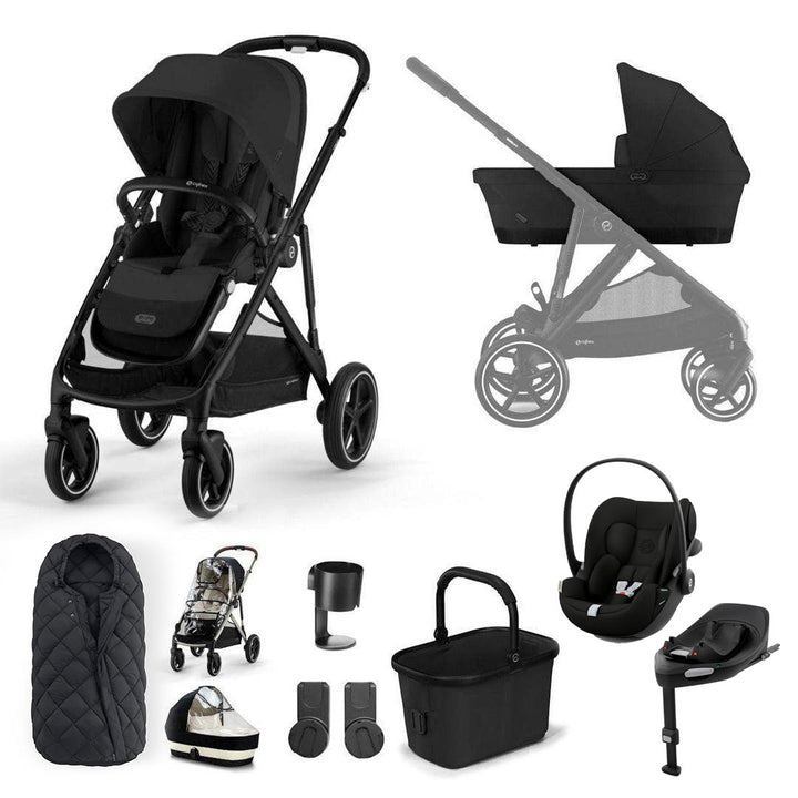 CYBEX Gazelle S + Cloud G3 Travel System-Travel Systems-Moon Black-With Base | Natural Baby Shower