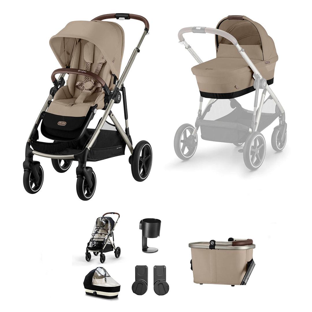 CYBEX Gazelle S Essential Bundle - Almond Beige-Stroller Bundles-Almond Beige-No Footmuff | Natural Baby Shower