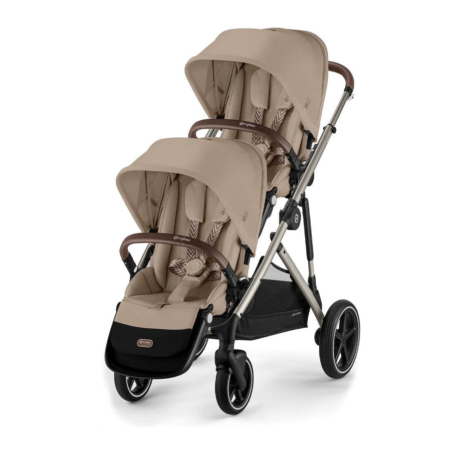 CYBEX Gazelle S Twin Pushchair - Almond Beige-Strollers-Almond Beige-Without Carrycot | Natural Baby Shower