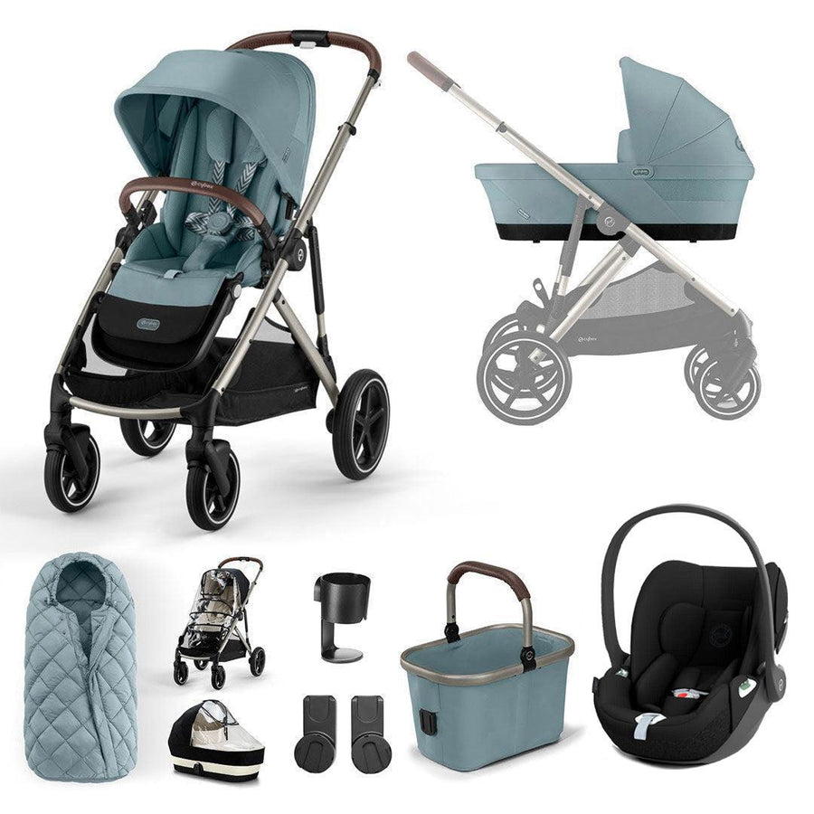 CYBEX Gazelle S + Cloud T Luxury Bundle - Sky Blue-Travel Systems-No Base- | Natural Baby Shower