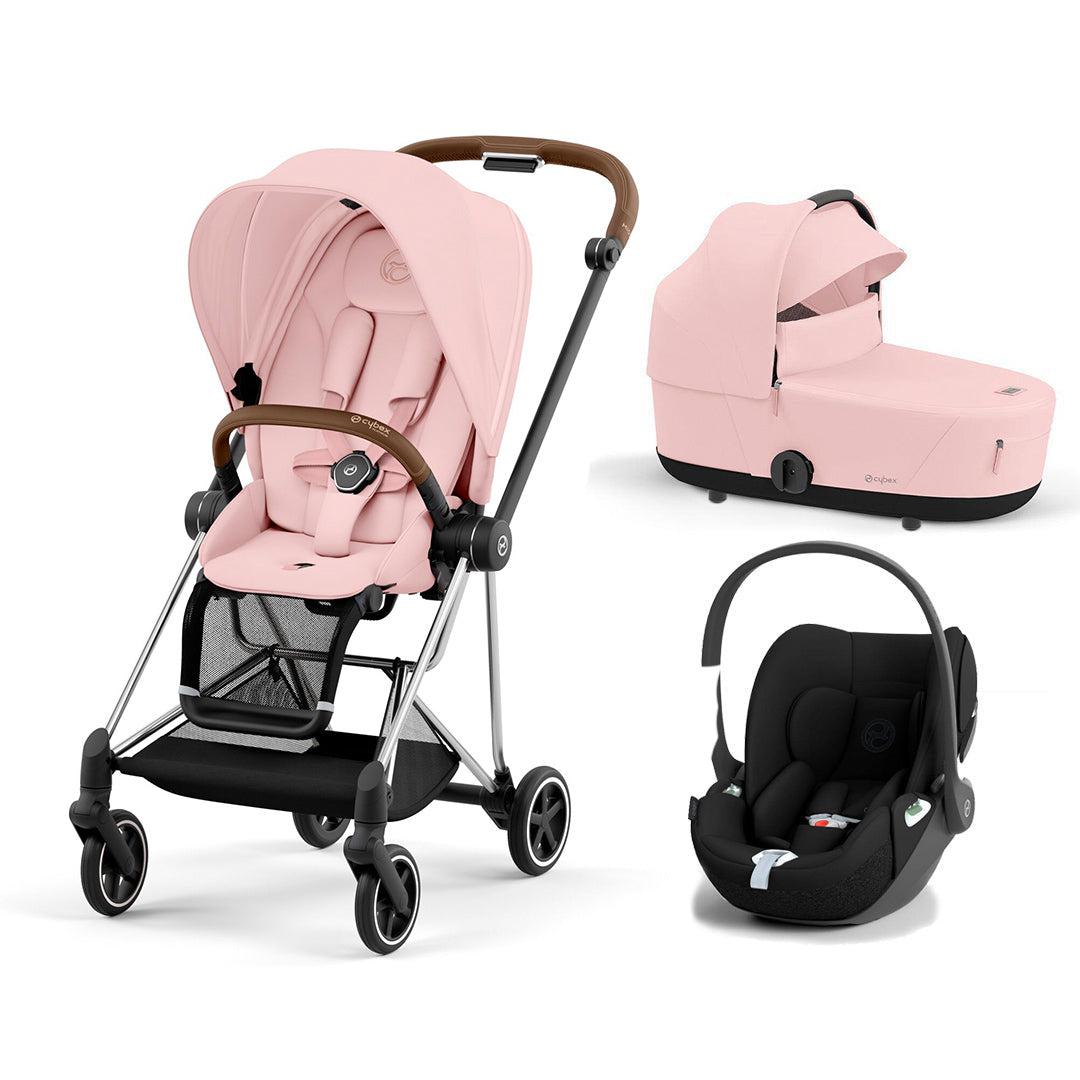 CYBEX Mios + Cloud T Travel System - Peach Pink-Travel Systems-Peach Pink/Chrome Brown-Lux | Natural Baby Shower
