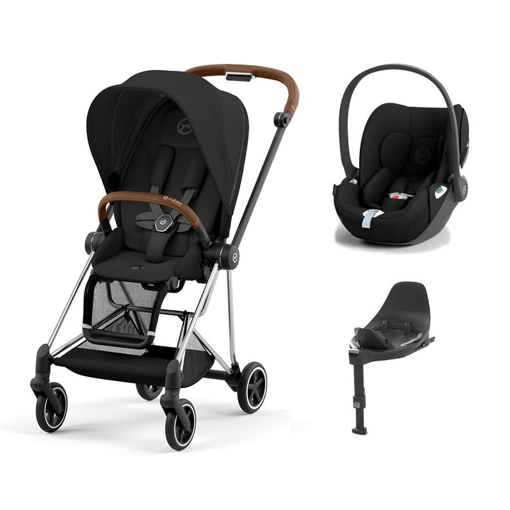 CYBEX Mios + Cloud T Travel System - Sepia Black-Travel Systems-Sepia Black/Chrome Brown-None | Natural Baby Shower