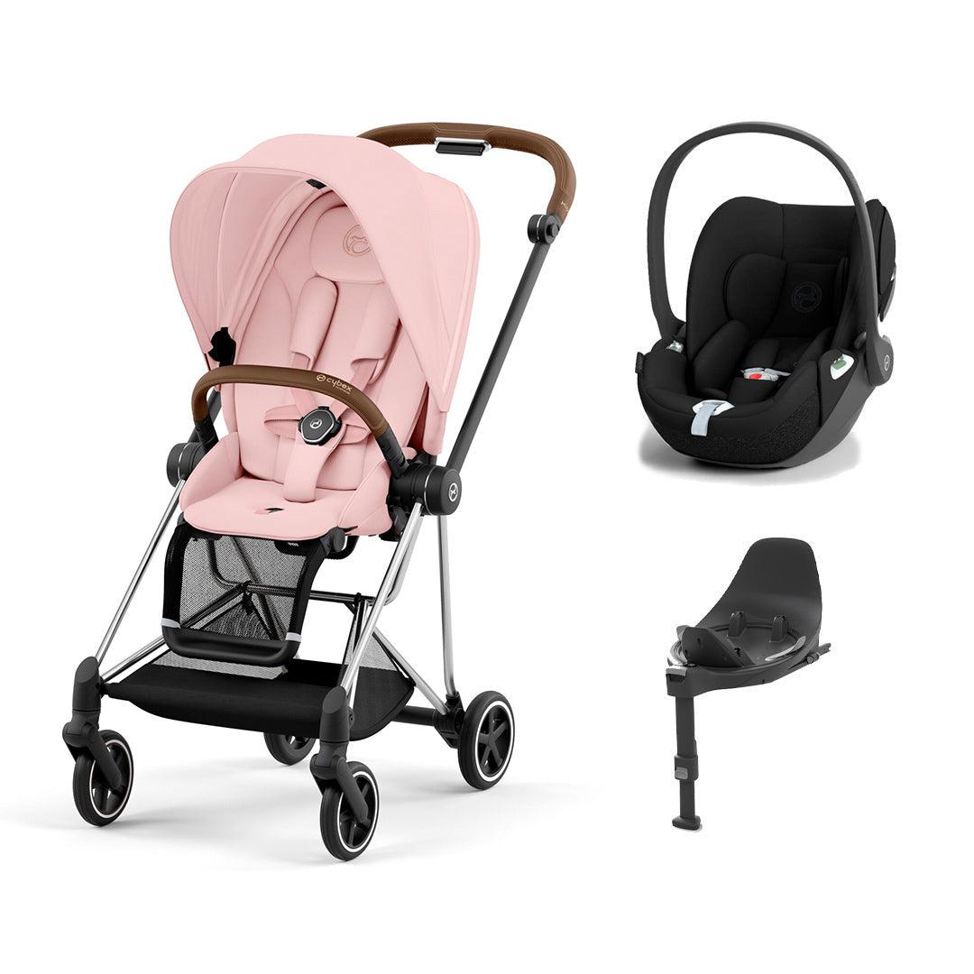 CYBEX Mios + Cloud T Travel System - Peach Pink-Travel Systems-Peach Pink/Chrome Brown-None | Natural Baby Shower