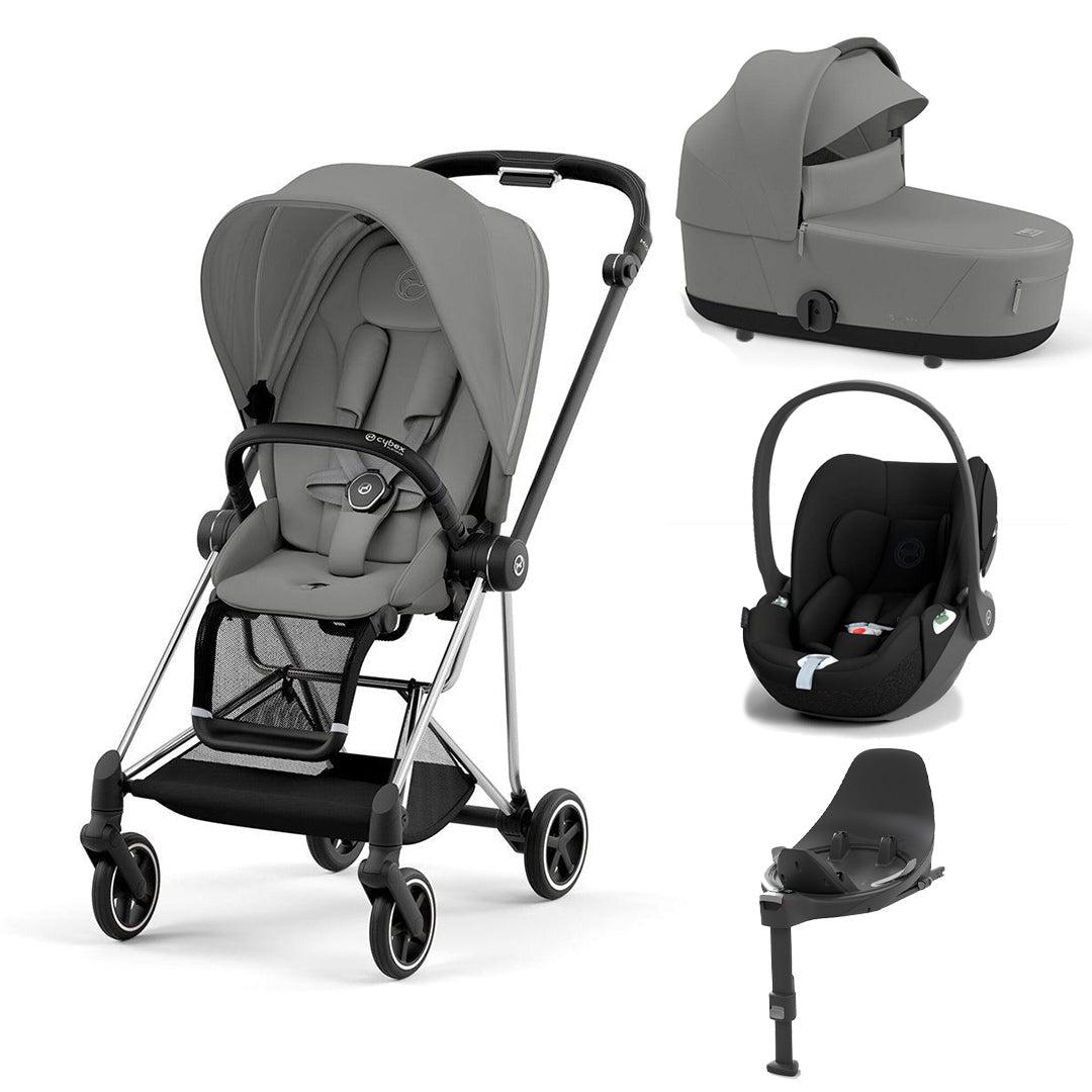 CYBEX Mios + Cloud T Travel System - Mirage Grey-Travel Systems-Mirage Grey/Chrome Black-Lux | Natural Baby Shower