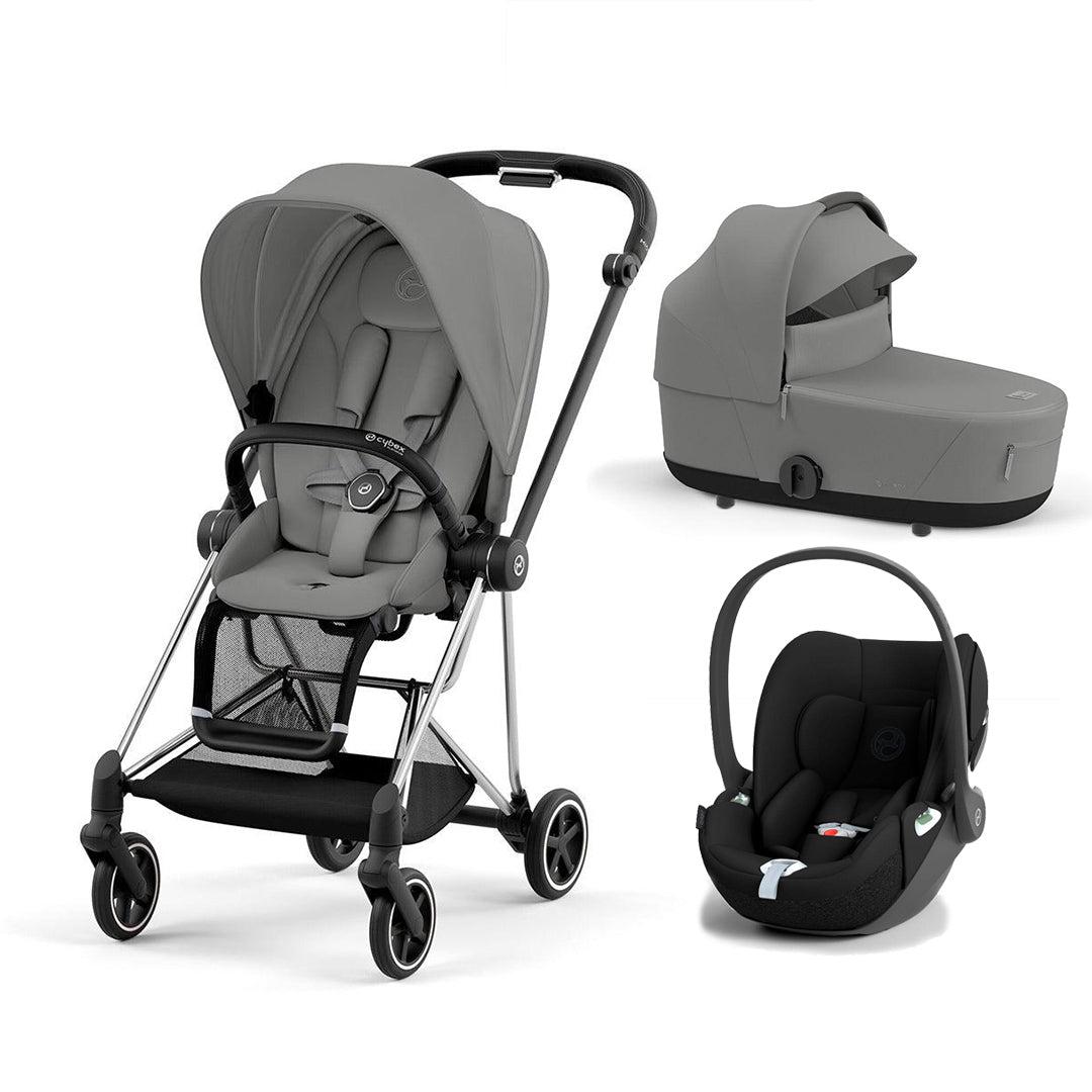 CYBEX Mios + Cloud T Travel System - Mirage Grey-Travel Systems-Mirage Grey/Chrome Black-Lux | Natural Baby Shower
