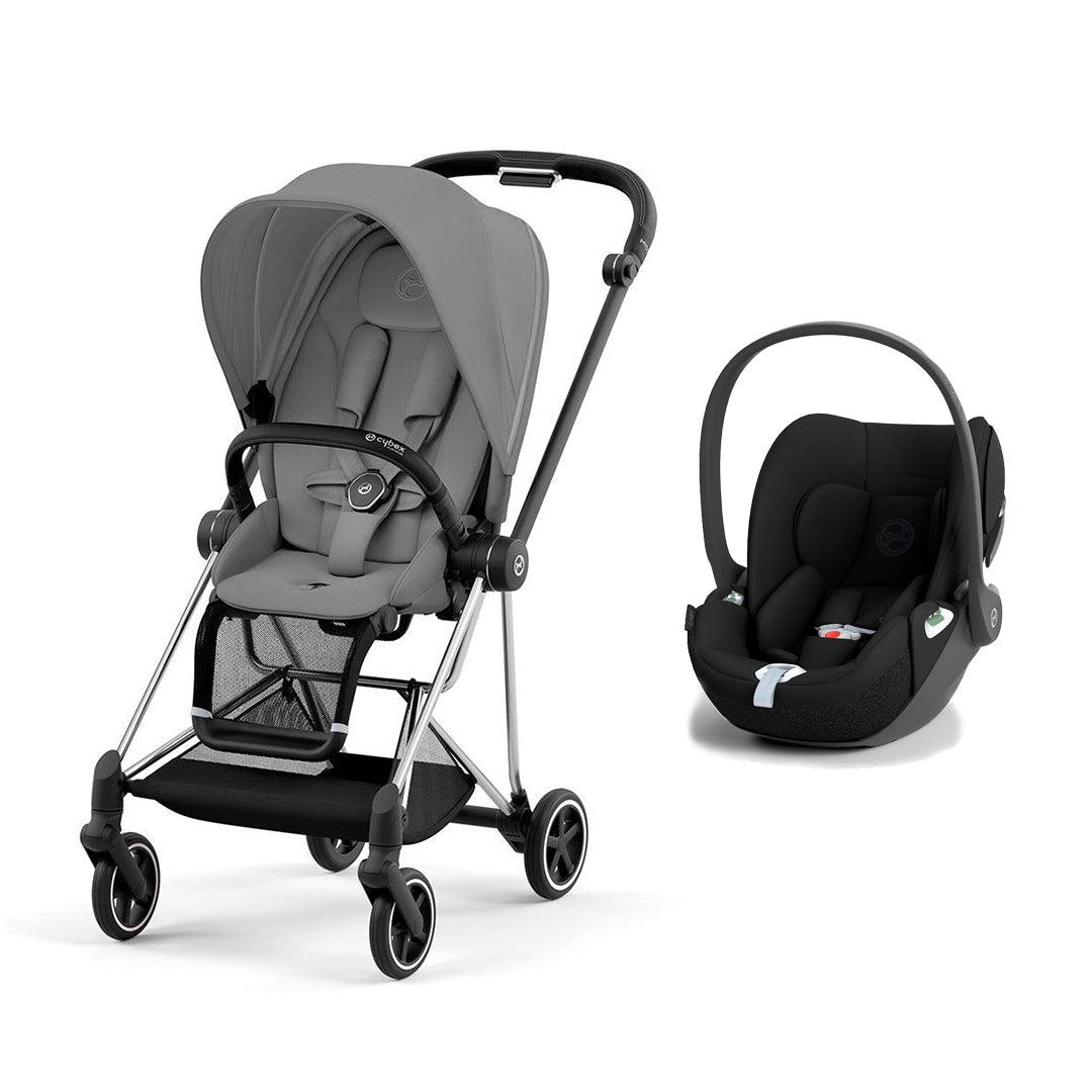 CYBEX Mios + Cloud T Travel System - Mirage Grey-Travel Systems-Mirage Grey/Chrome Black-None | Natural Baby Shower