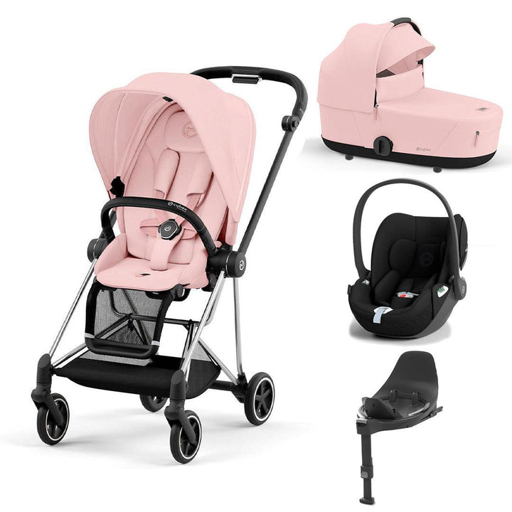 CYBEX Mios + Cloud T Travel System - Peach Pink-Travel Systems-Peach Pink/Chrome Black-Lux | Natural Baby Shower