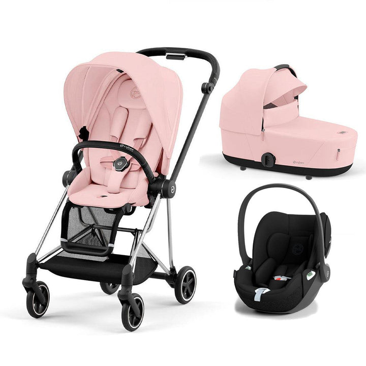 CYBEX Mios + Cloud T Travel System - Peach Pink-Travel Systems-Peach Pink/Chrome Black-Lux | Natural Baby Shower