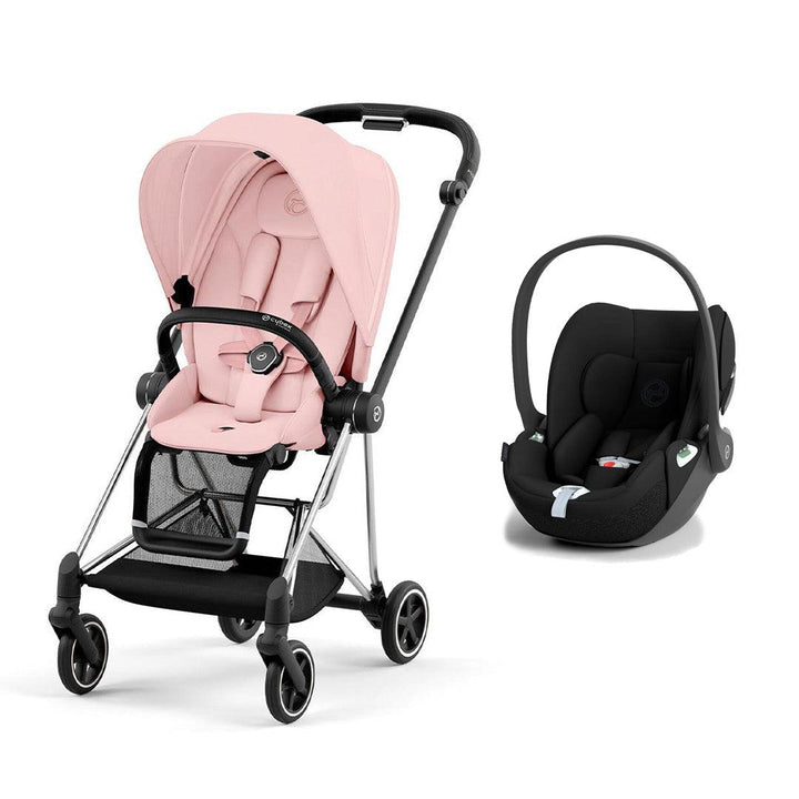 CYBEX Mios + Cloud T Travel System - Peach Pink-Travel Systems-Peach Pink/Chrome Black-None | Natural Baby Shower