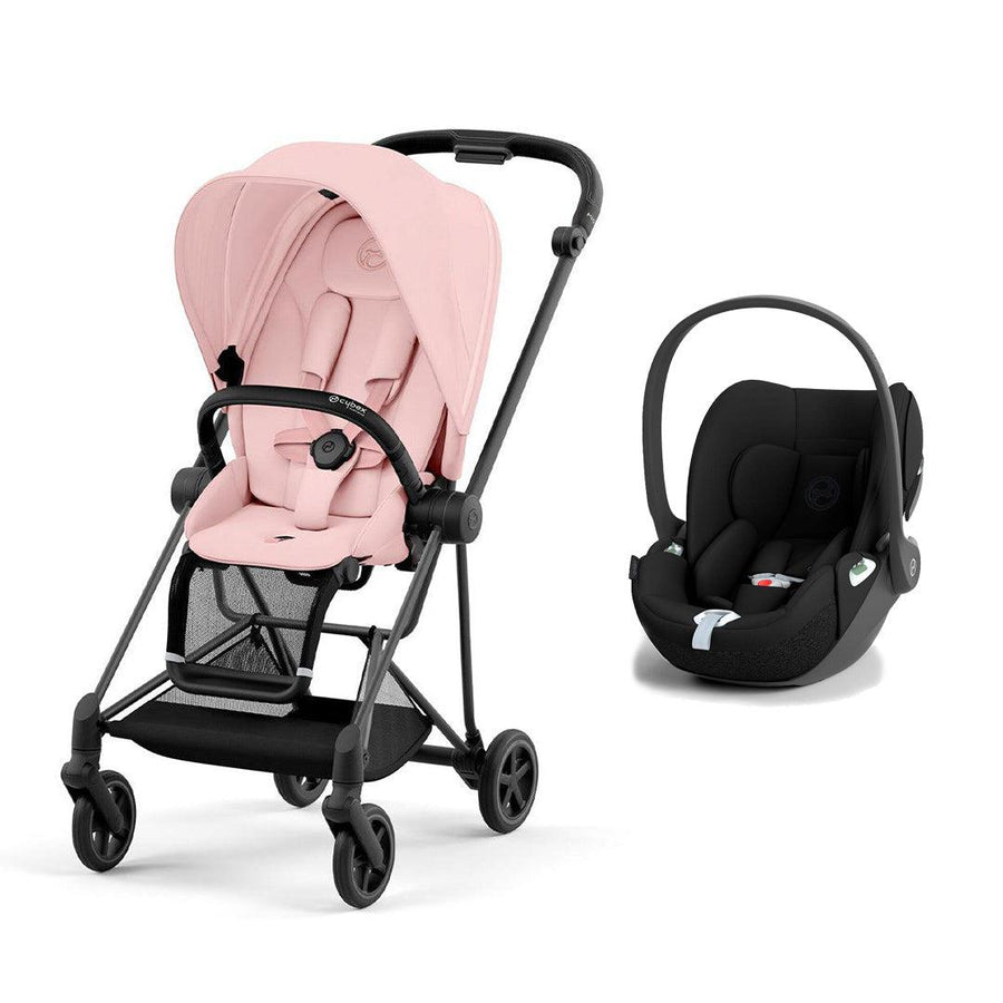 CYBEX Mios + Cloud T Travel System - Peach Pink-Travel Systems-Peach Pink/Matt Black-None | Natural Baby Shower