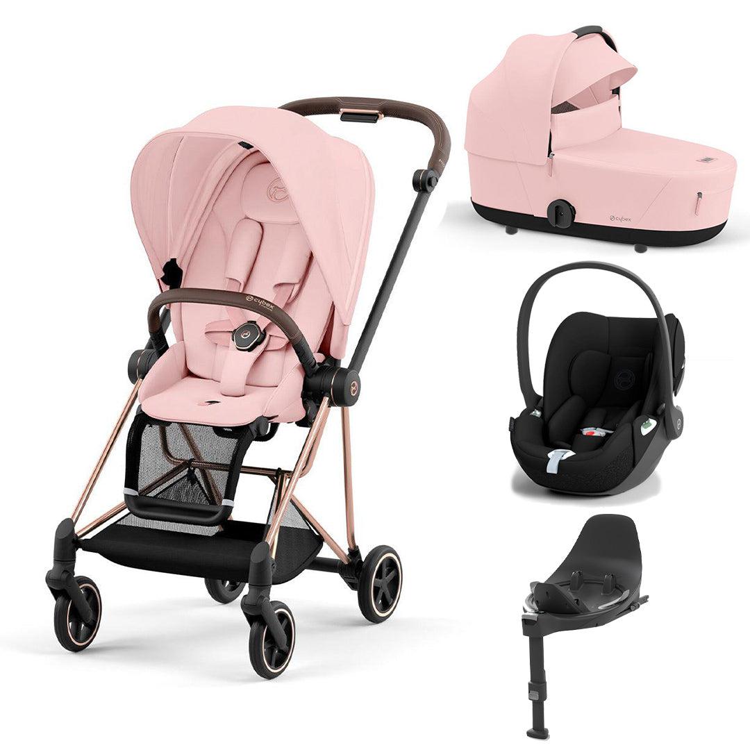 CYBEX Mios + Cloud T Travel System - Peach Pink-Travel Systems-Peach Pink/Rose Gold-Lux | Natural Baby Shower