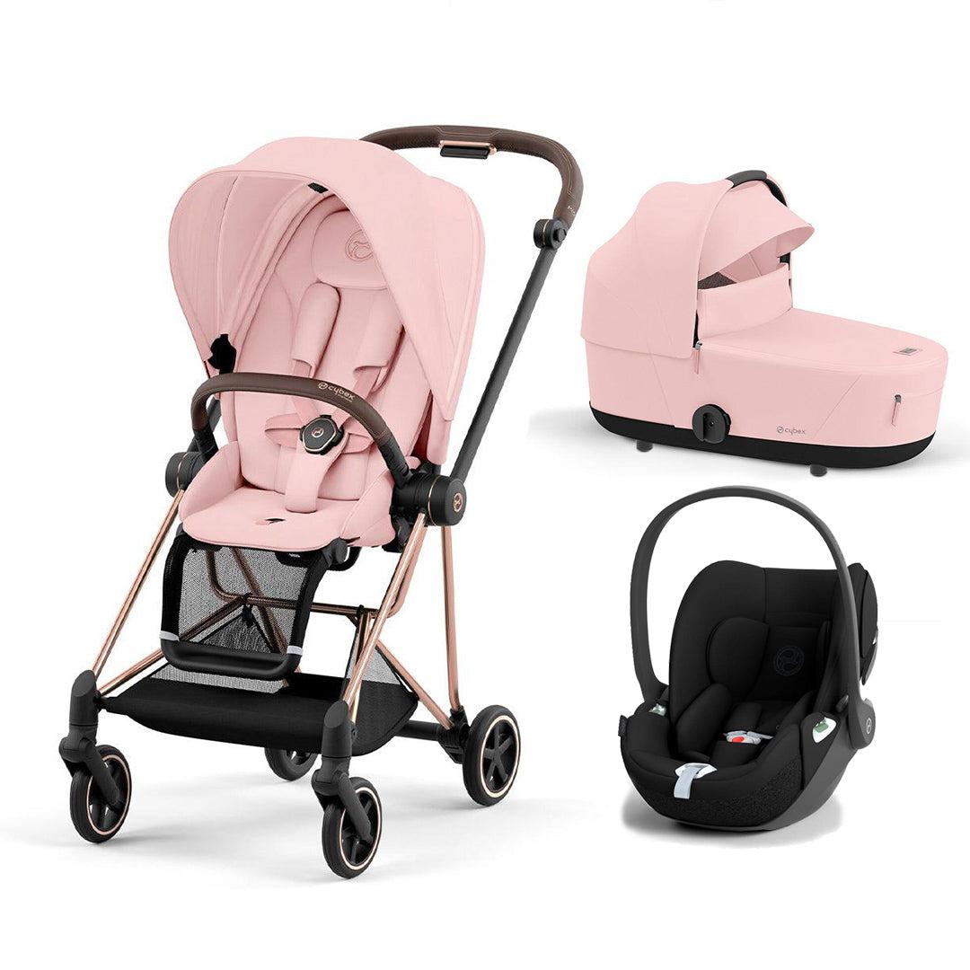 CYBEX Mios + Cloud T Travel System - Peach Pink-Travel Systems-Peach Pink/Rose Gold-Lux | Natural Baby Shower