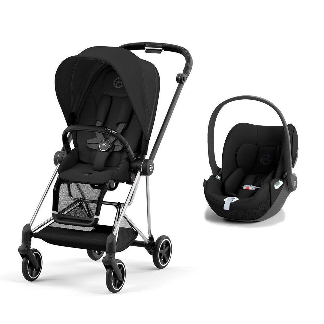 CYBEX Mios + Cloud T Travel System - Sepia Black-Travel Systems-Sepia Black/Chrome Black-None | Natural Baby Shower