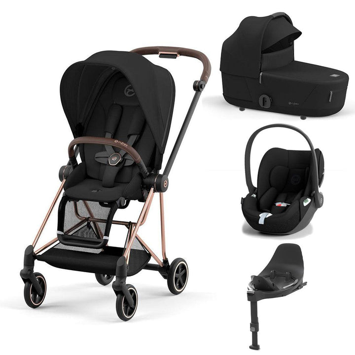 CYBEX Mios + Cloud T Travel System - Sepia Black-Travel Systems-Sepia Black/Rose Gold-Lux | Natural Baby Shower