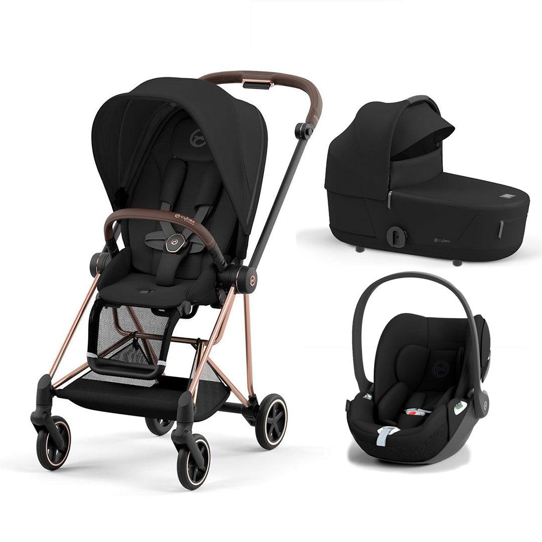 CYBEX Mios + Cloud T Travel System - Sepia Black-Travel Systems-Sepia Black/Rose Gold-Lux | Natural Baby Shower
