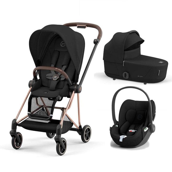 CYBEX Mios + Cloud T Travel System - Sepia Black-Travel Systems-Sepia Black/Rose Gold-Lux | Natural Baby Shower