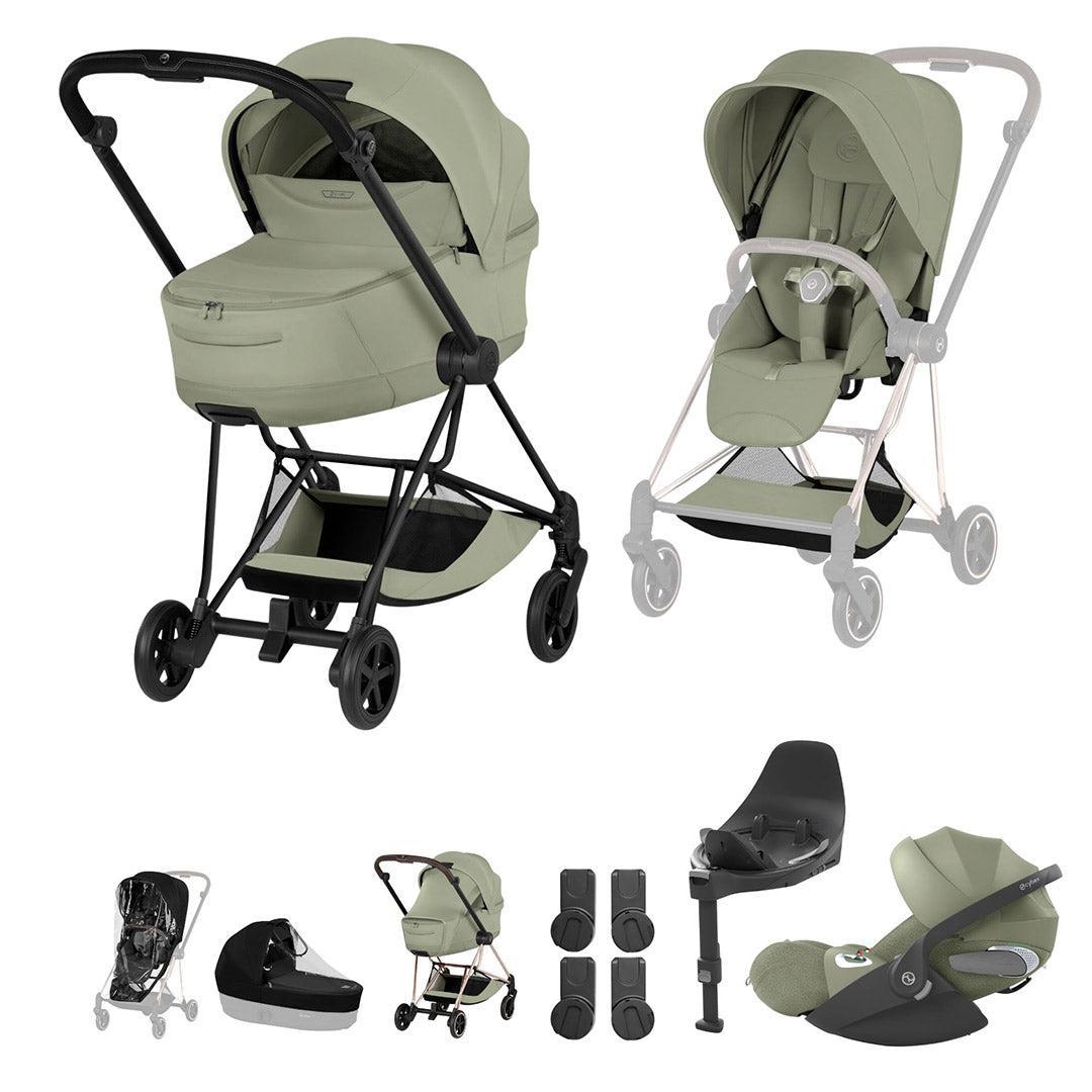 CYBEX Mios Ultimate Bundle - Style Collection-Travel Systems-Sage Green-Matt Black | Natural Baby Shower