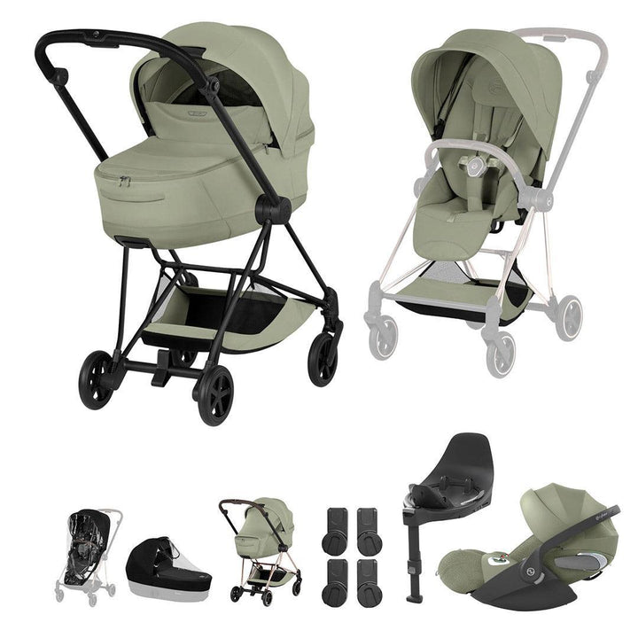 CYBEX Mios Ultimate Bundle - Style Collection-Travel Systems-Sage Green-Matt Black | Natural Baby Shower