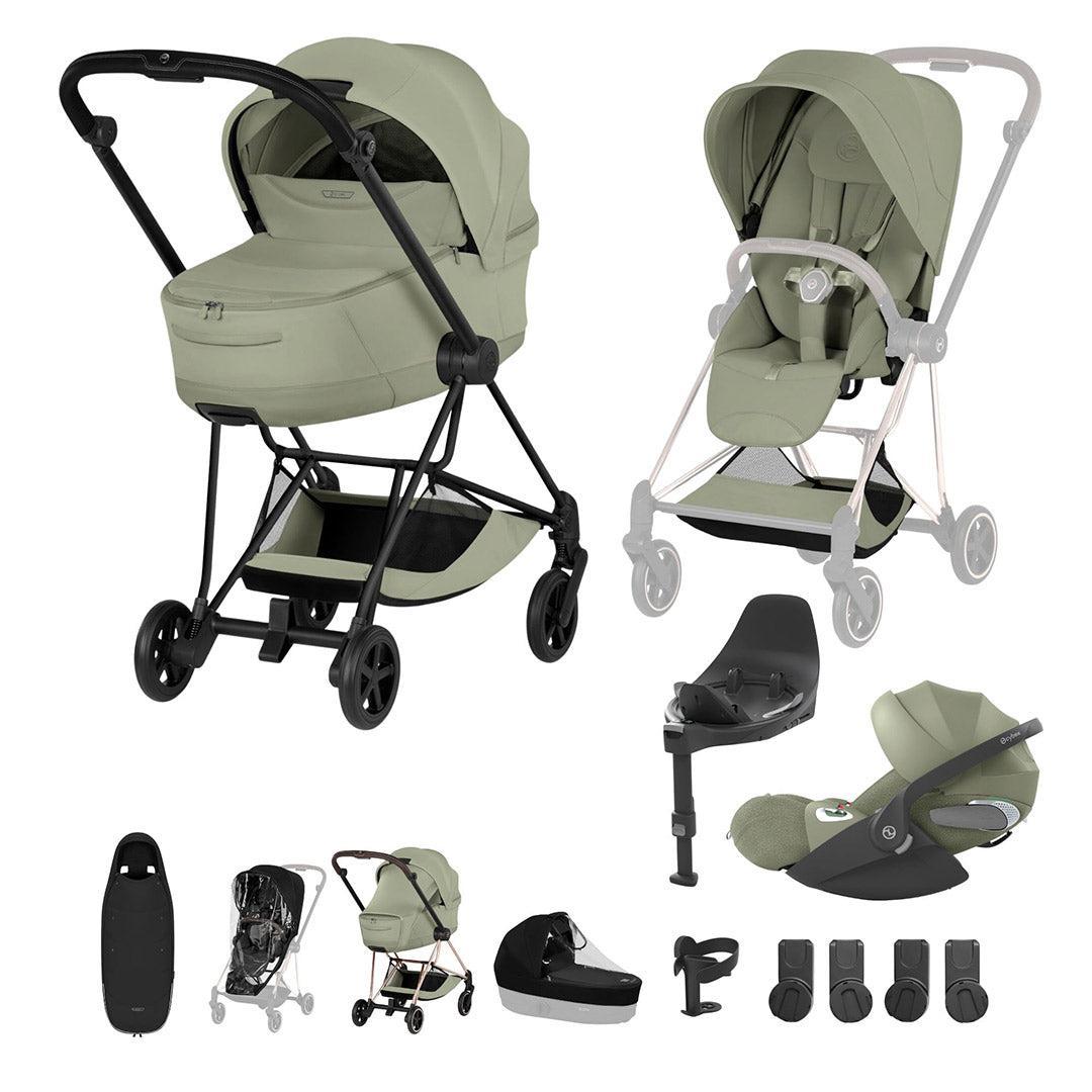 CYBEX Mios Ultimate Accessory Bundle - Style Collection-Travel Systems-Sage Green-Matt Black | Natural Baby Shower