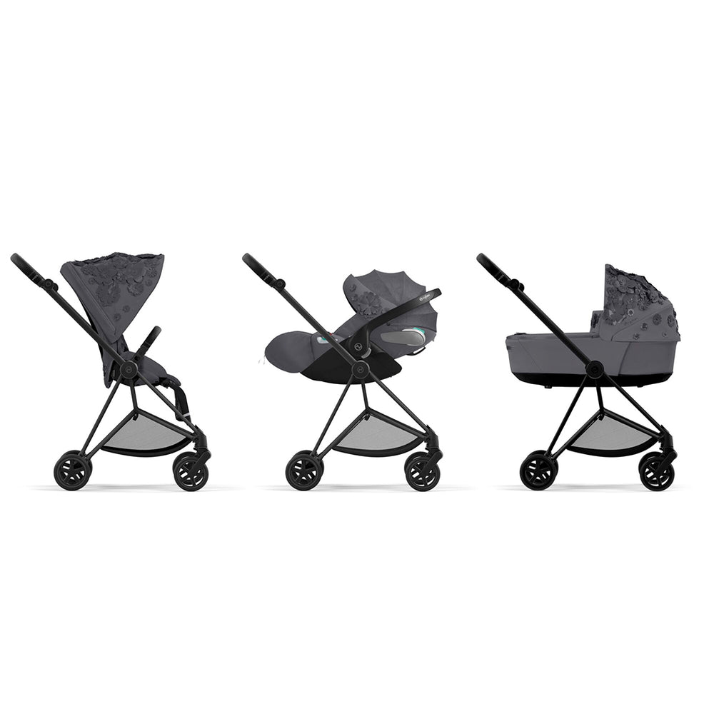CYBEX Mios Pushchair - Simply Flowers - Dream Grey-Strollers-Chrome Black-None | Natural Baby Shower