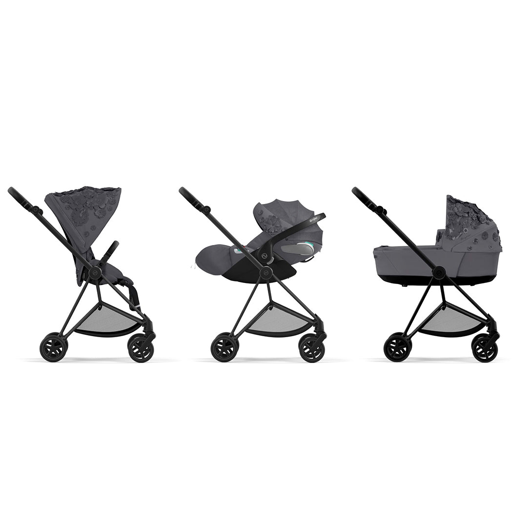 CYBEX Mios Pushchair - Simply Flowers - Dream Grey-Strollers-Chrome Black-None | Natural Baby Shower