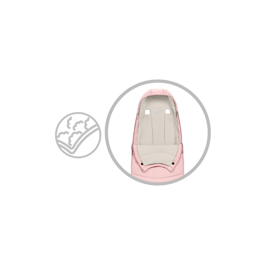 CYBEX Platinum Footmuff - Peach Pink (2023)-Footmuffs- | Natural Baby Shower
