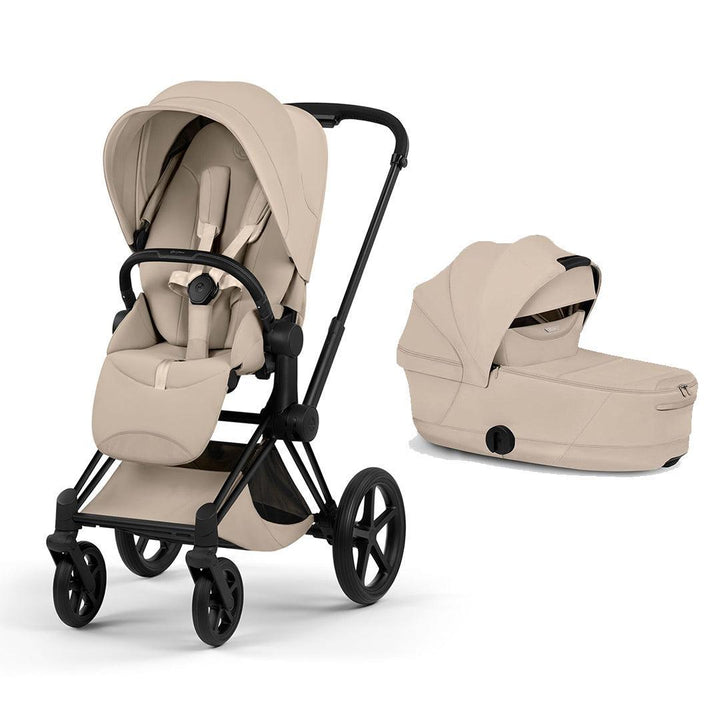 CYBEX Priam Style Single Pushchair-Strollers-Cozy Beige-Matt Black | Natural Baby Shower