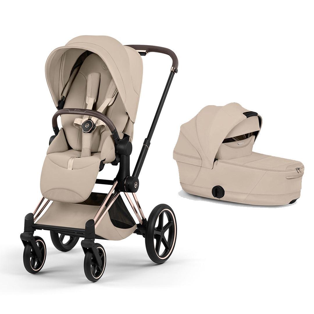 CYBEX Priam Style Single Pushchair-Strollers-Cozy Beige-Rose Gold | Natural Baby Shower