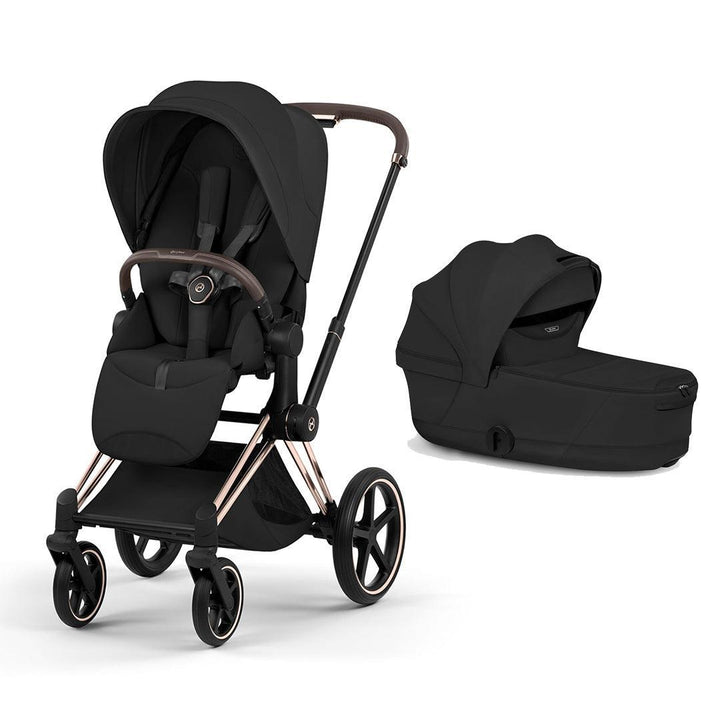 CYBEX Priam Style Single Pushchair-Strollers-Sepia Black-Rose Gold | Natural Baby Shower