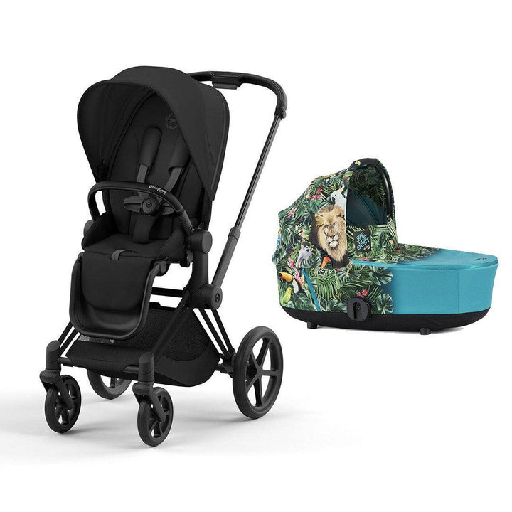 CYBEX Priam Pushchair & Carrycot Bundle - Black/DJ Khaled-Stroller Bundles-Matt Black- | Natural Baby Shower