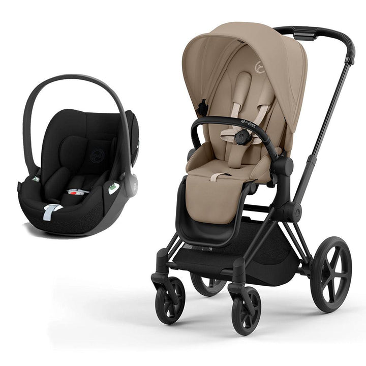 CYBEX Priam Cloud T Travel System - Cozy Beige-Travel Systems-Matt Black-None | Natural Baby Shower