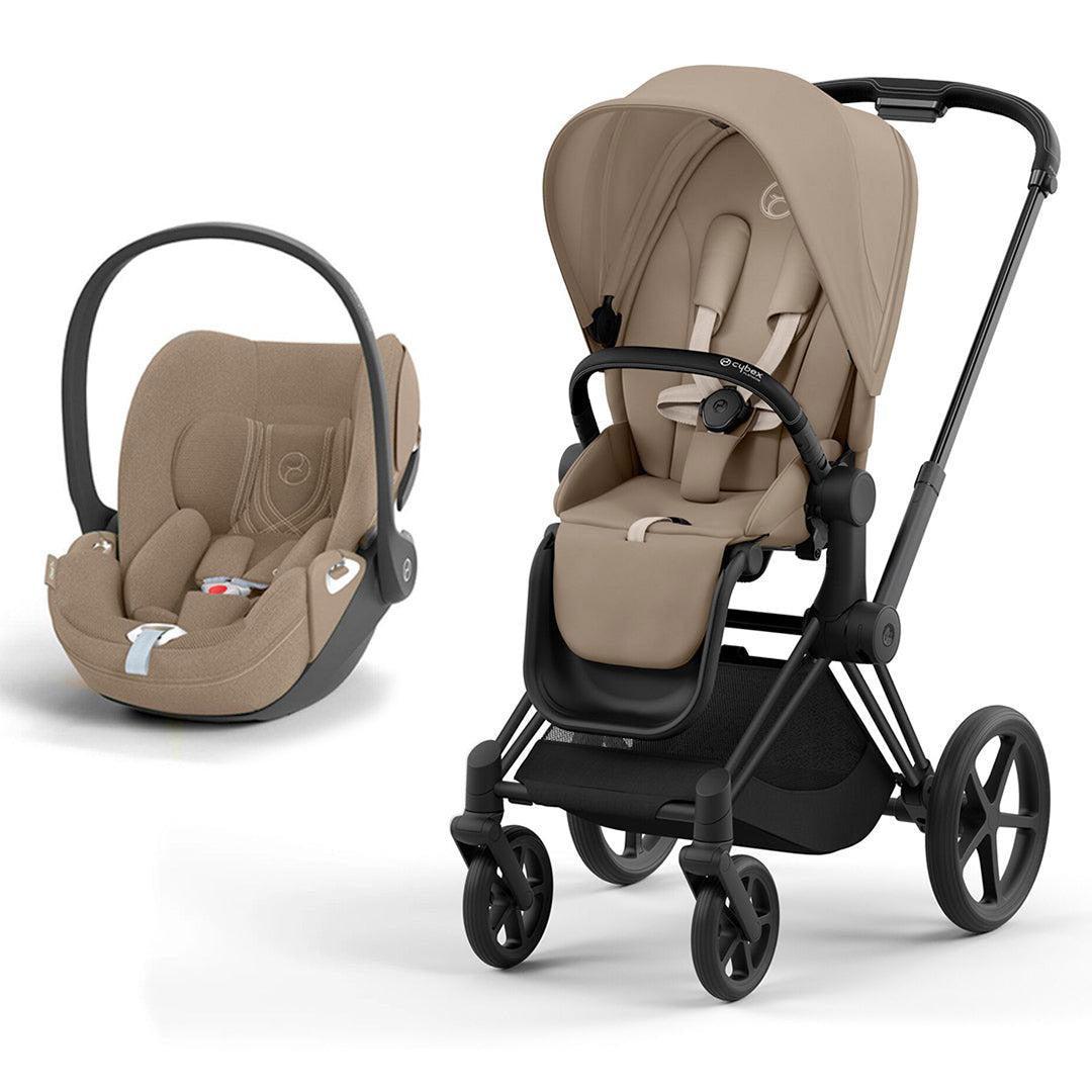 CYBEX Priam Cloud T Travel System - Cozy Beige-Travel Systems-Matt Black-None | Natural Baby Shower