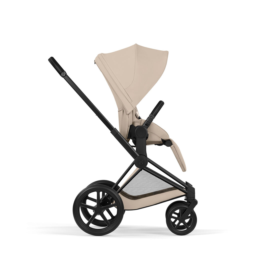 CYBEX Priam Comfort Pushchair & Foldable Carrycot - Cozy Beige/Black-Strollers-Cozy Beige/Black- | Natural Baby Shower