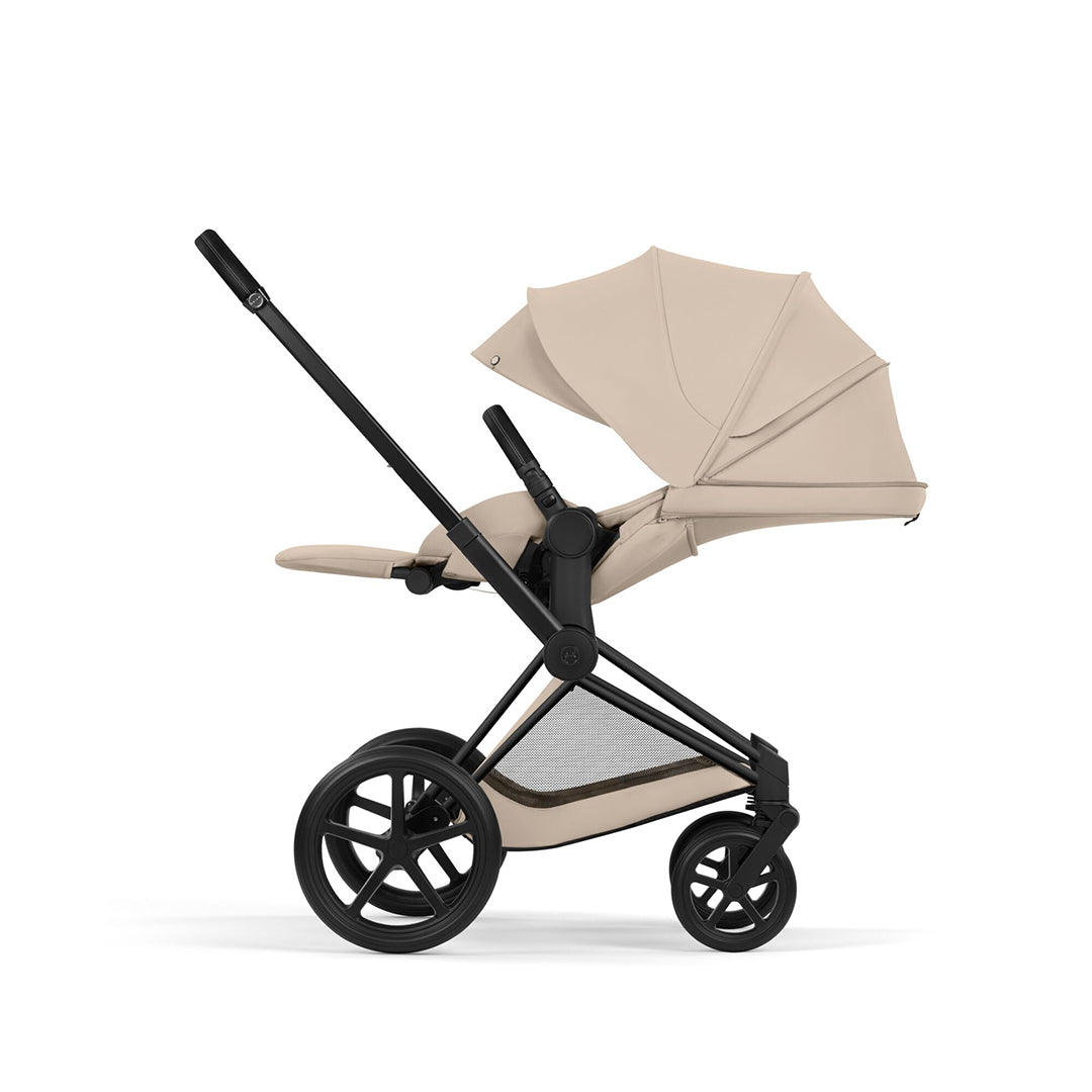 CYBEX Priam Comfort Pushchair & Foldable Carrycot - Cozy Beige/Black-Strollers-Cozy Beige/Black- | Natural Baby Shower