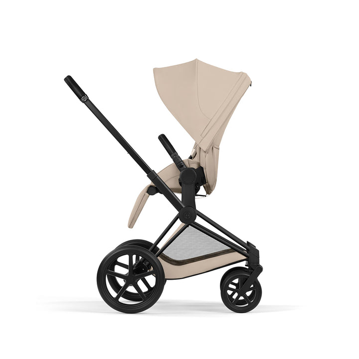 CYBEX Priam Comfort Pushchair & Foldable Carrycot - Cozy Beige/Black-Strollers-Cozy Beige/Black- | Natural Baby Shower