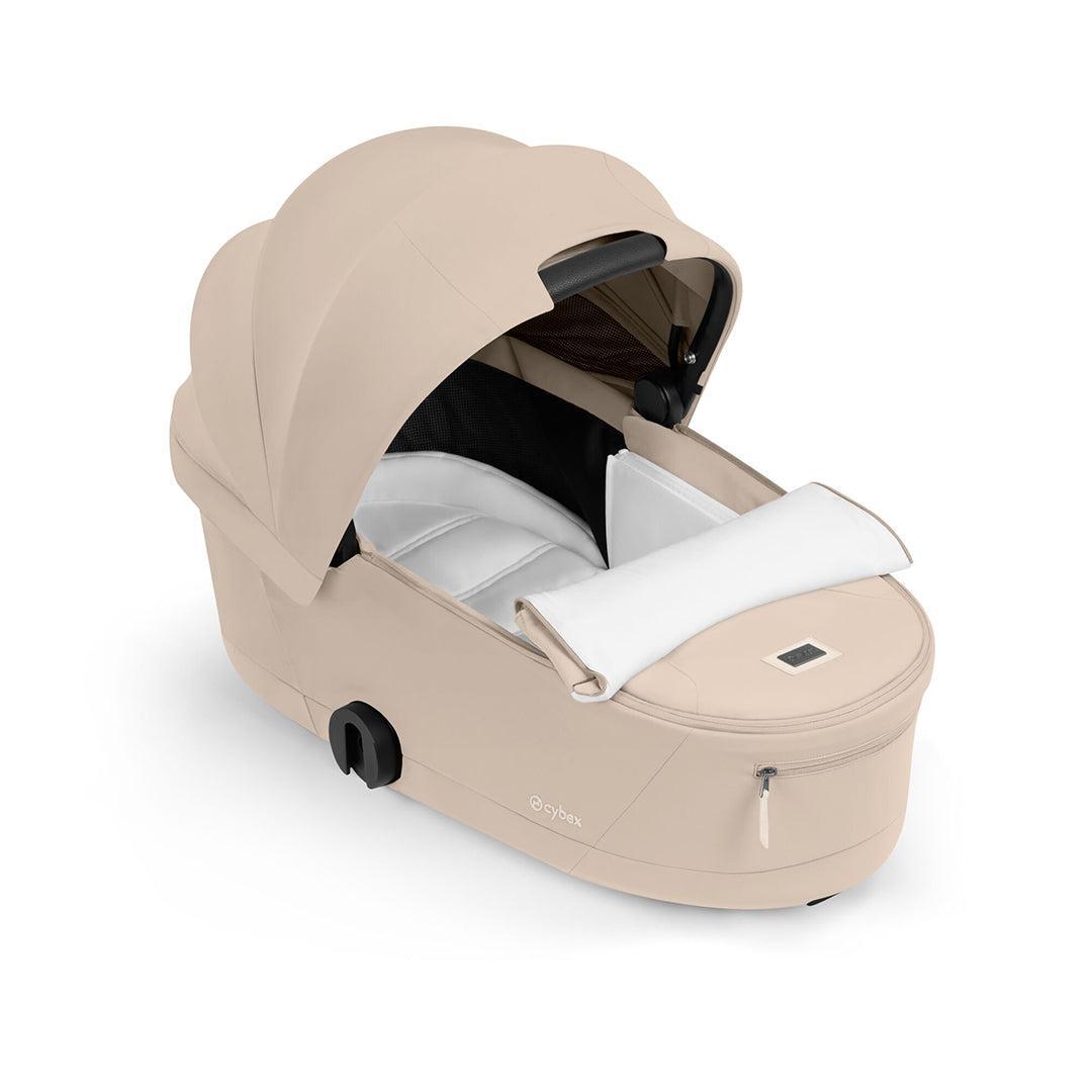 CYBEX Priam Comfort Pushchair & Foldable Carrycot - Cozy Beige/Black-Strollers-Cozy Beige/Black- | Natural Baby Shower