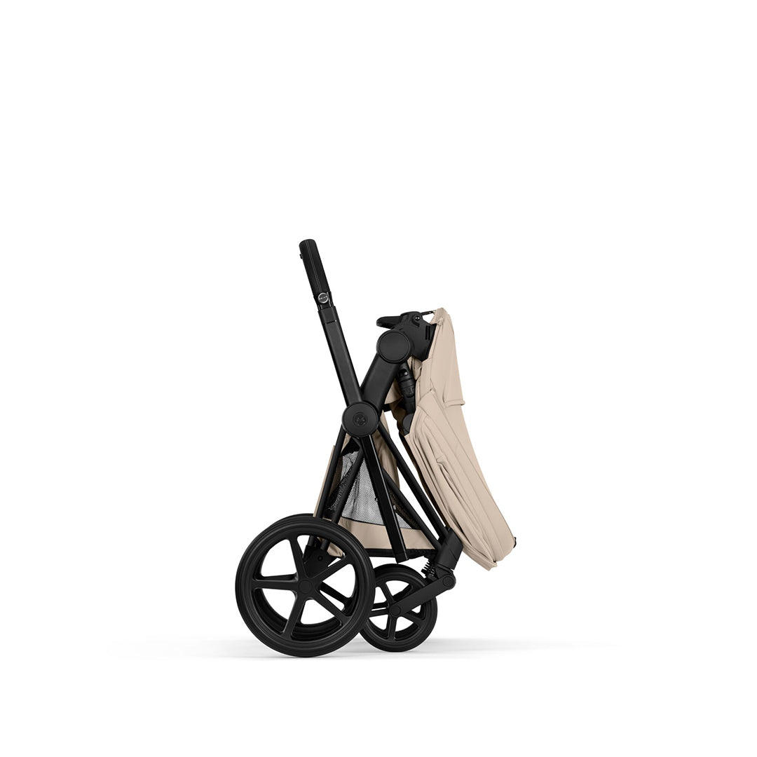 CYBEX Priam Comfort Pushchair & Foldable Carrycot - Cozy Beige/Black-Strollers-Cozy Beige/Black- | Natural Baby Shower