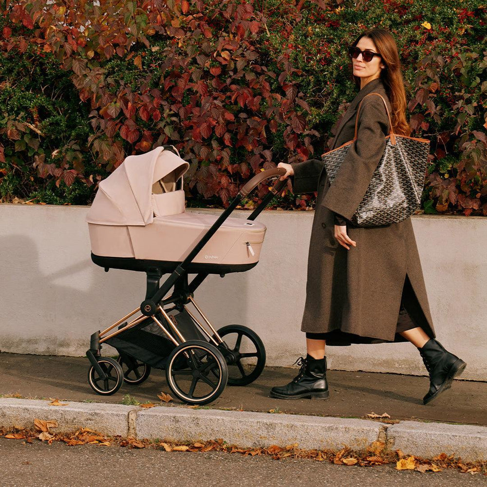 CYBEX Priam Pushchair - Cozy Beige-Strollers-Chrome Black-No Carrycot | Natural Baby Shower